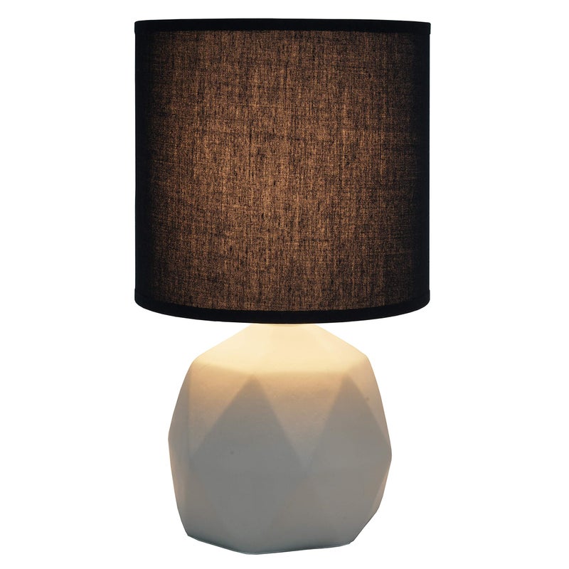 Simple Designs LT2060-BLK Geometric Concrete Table Lamp, Black - Image 2